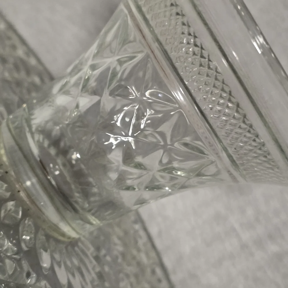 Anchor Hocking Vintage Wexford Pattern Clear Glass Cake Stand 12